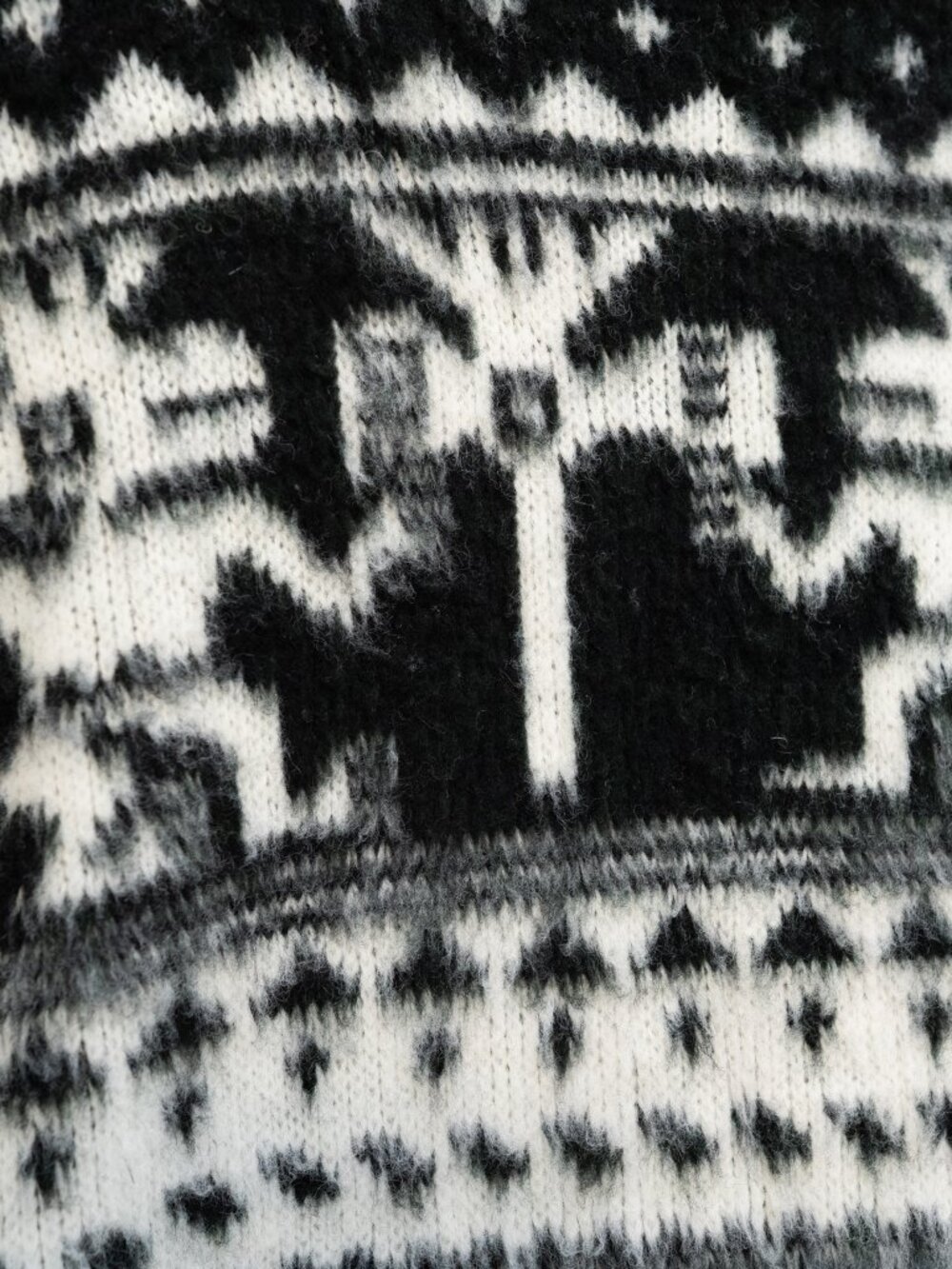 Vintage Handmade Ecuadorian Wool Cardigan Artesanías Chavez Geometric Aztec Boho - Picture 9 of 9